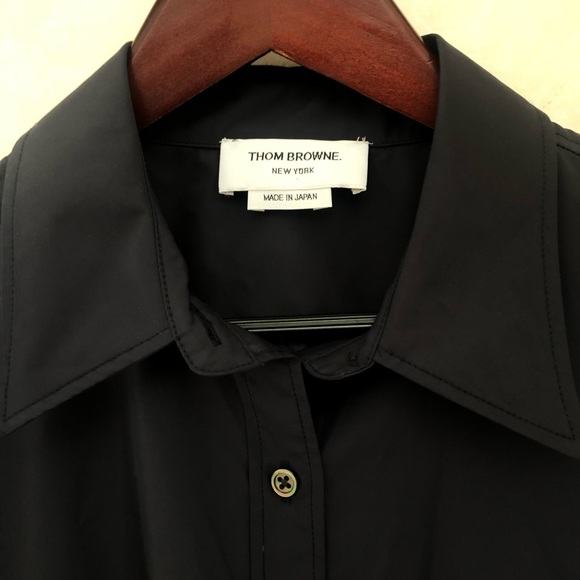 Newest style Thom browne navy flyweight tech 4-bar short sleeve button down shir - Picture 7 of 10